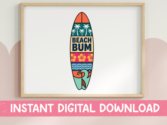 Beach Bum Surfboard Retro SVG Design Review