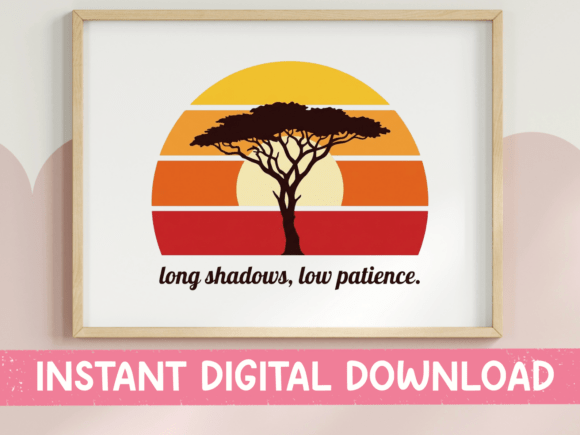 Long Shadows Low Patience Retro SVG PNG Review