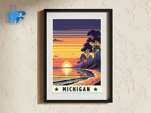 Reviewing Michigan Sunset Lake Retro SVG for Embroidery