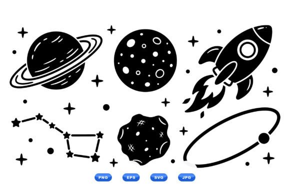 Space Retro SVG Clipart Kit Review